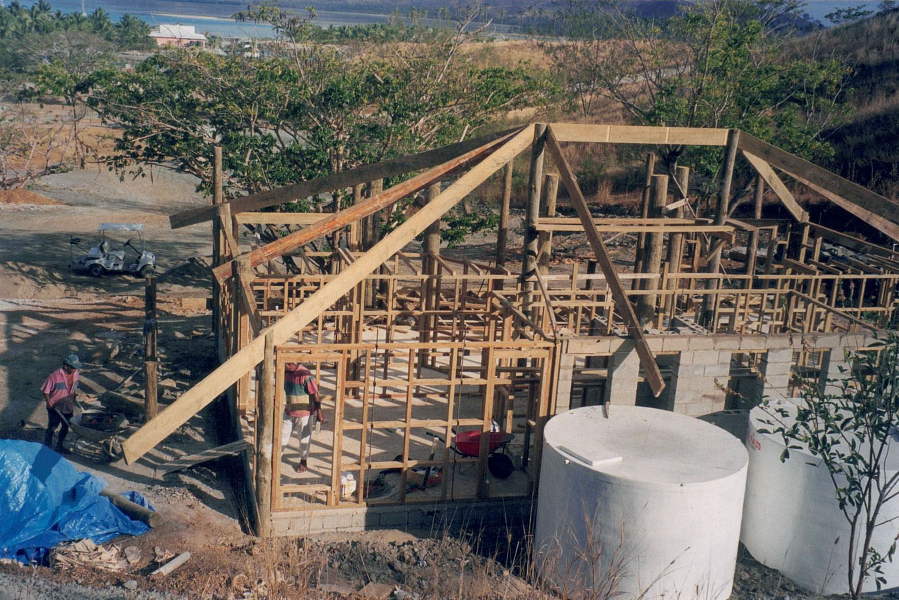 1998 Construction of Vale Oasis Holiday Home Rental  at Musket Cove Resort, Malolo Lailai, Fiji